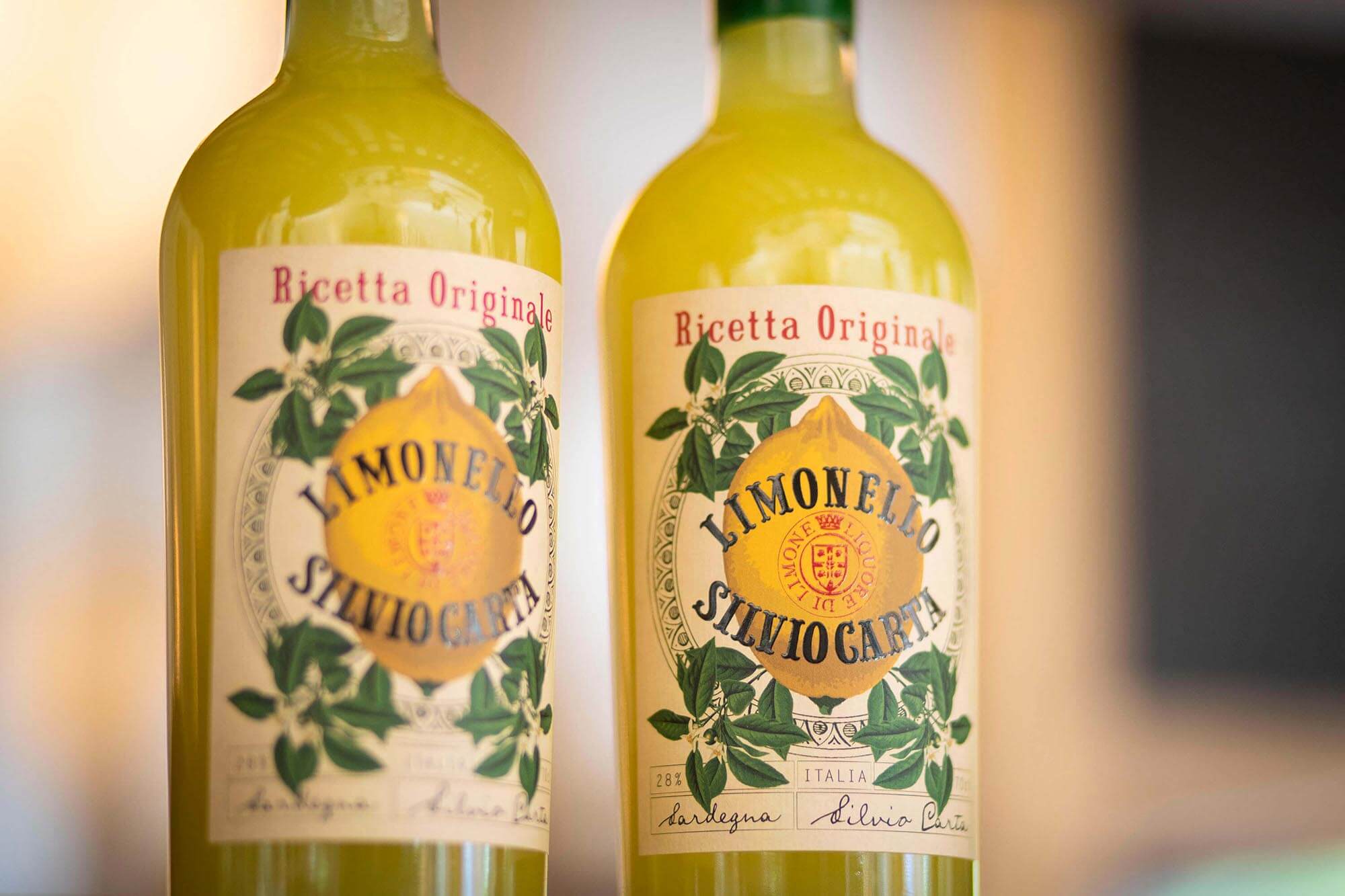 Limoncello Bottles on display